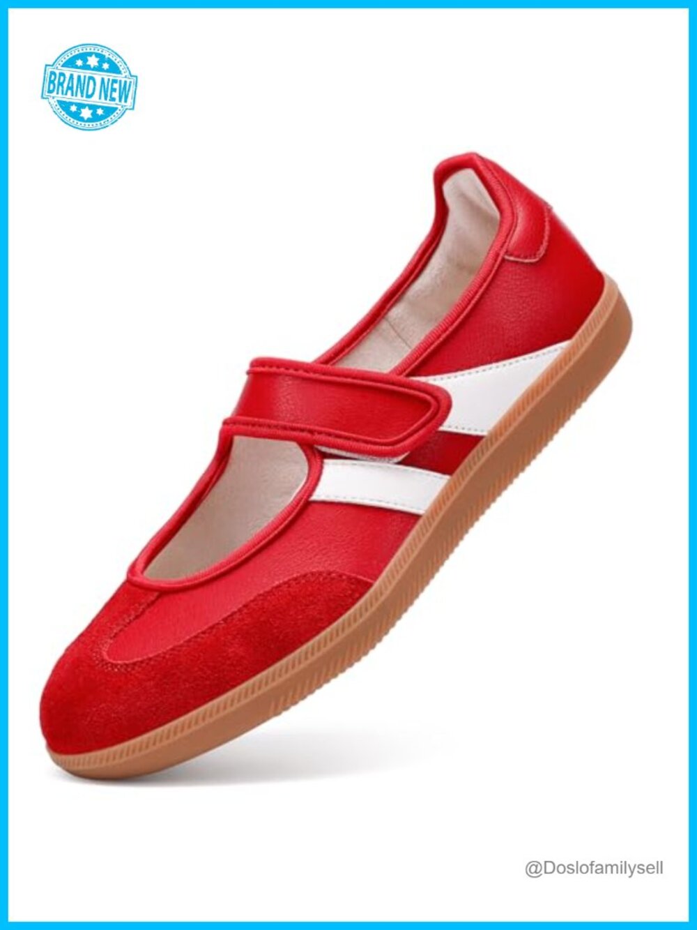 Mary Jane Sneakers Non Slip Comfort Walking Flats Faux Leather
